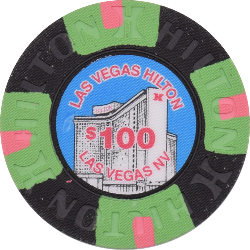 Las Vegas Hilton Casino Las Vegas Nevada $100 Chip 1991