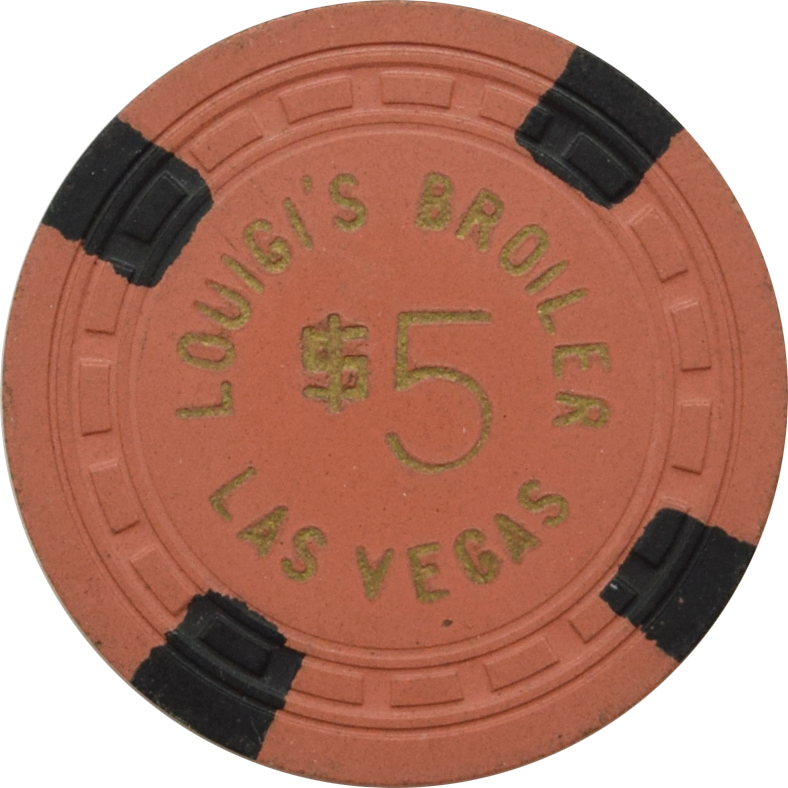 Louigi's Broiler Casino Las Vegas Nevada $5 Chip 1950s