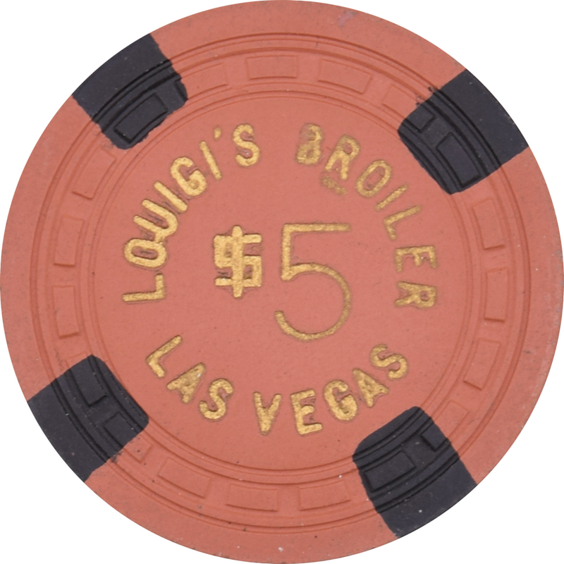 Louigi's Broiler Casino Las Vegas Nevada $5 Chip 1950s