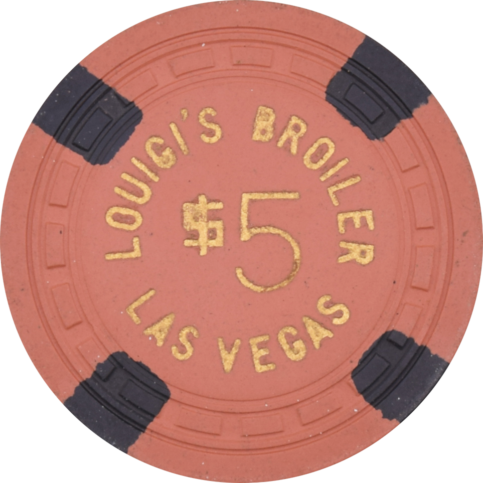Louigi's Broiler Casino Las Vegas Nevada $5 Chip 1950s