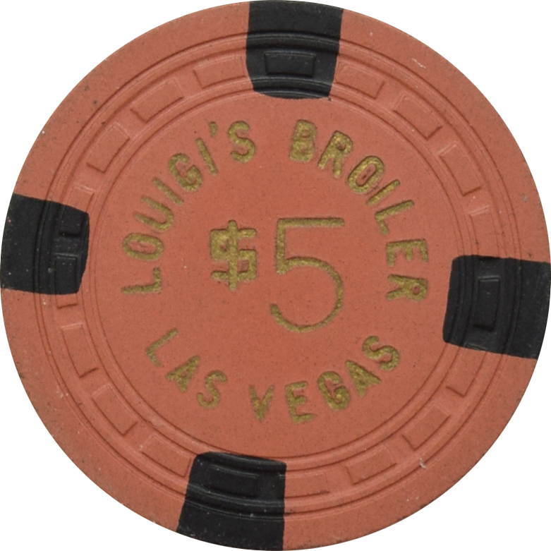 Louigi's Broiler Casino Las Vegas Nevada $5 Chip 1950s