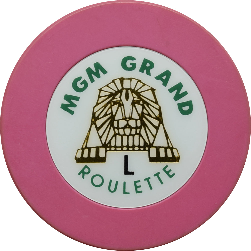 MGM Grand Casino Las Vegas Nevada Pink L Roulette Chip 1993