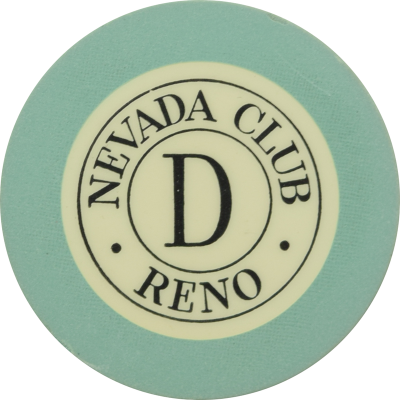 Nevada Club Casino Reno Nevada Green Roulette D Chip 1950s