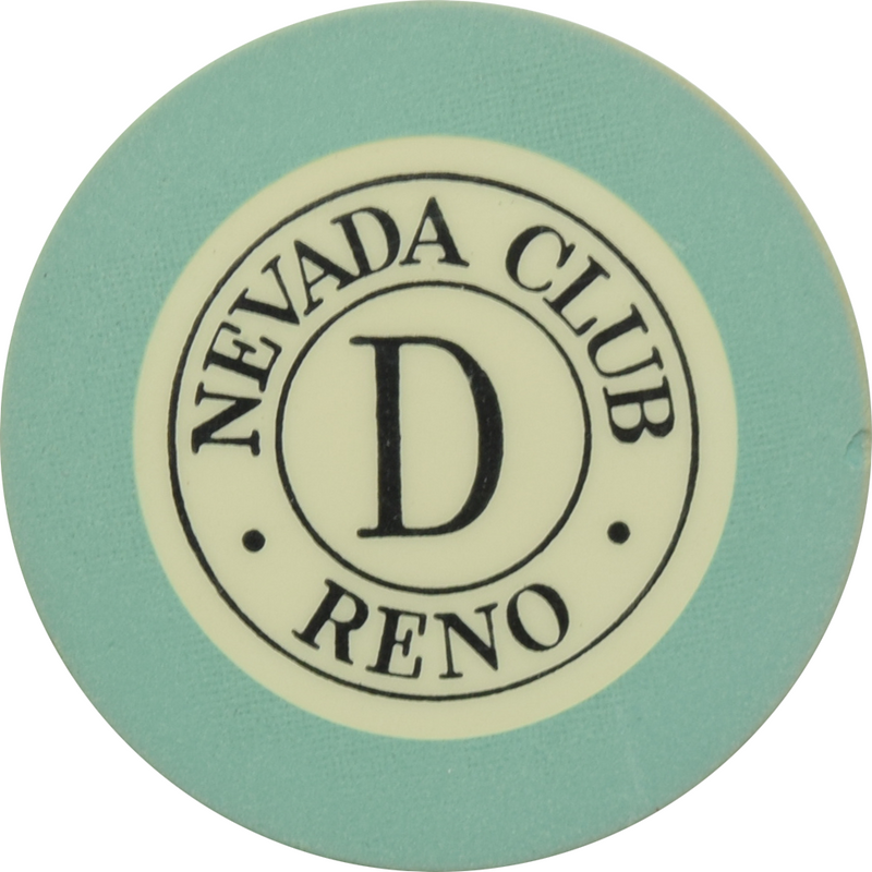 Nevada Club Casino Reno Nevada Green Roulette D Chip 1950s