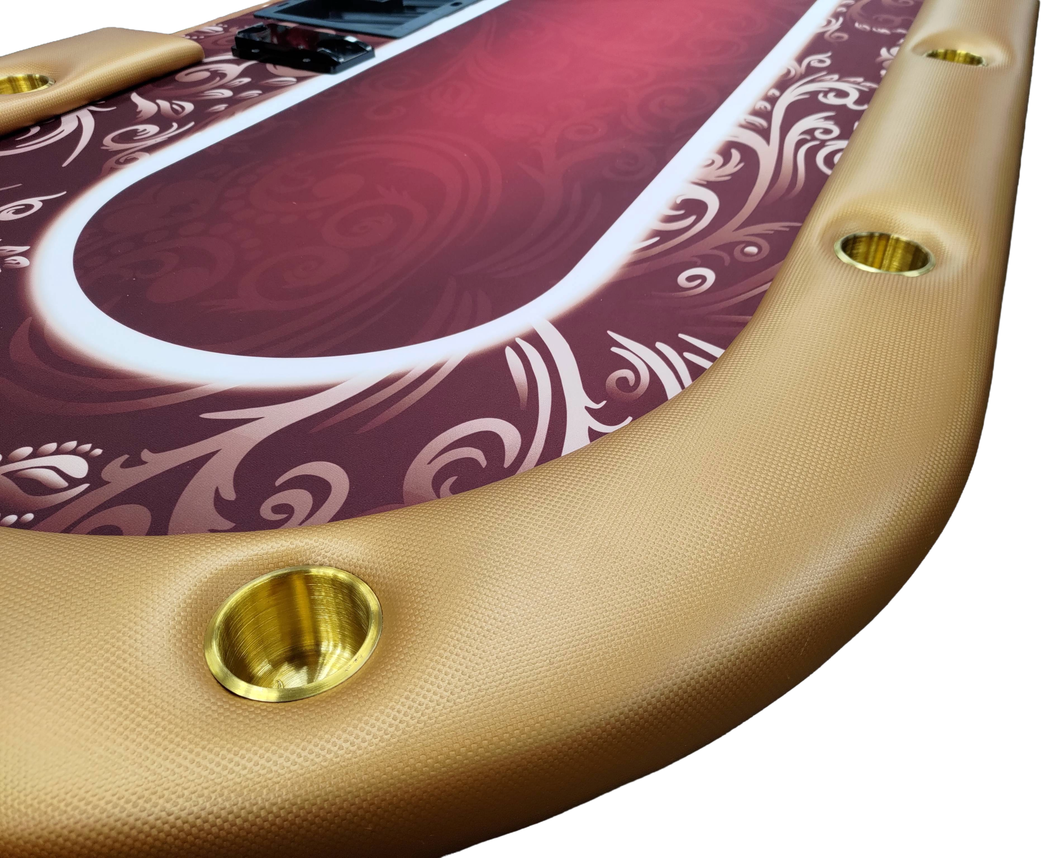 98" Refurbished Casino Poker Table with Dealer Position and Pedestal Legs