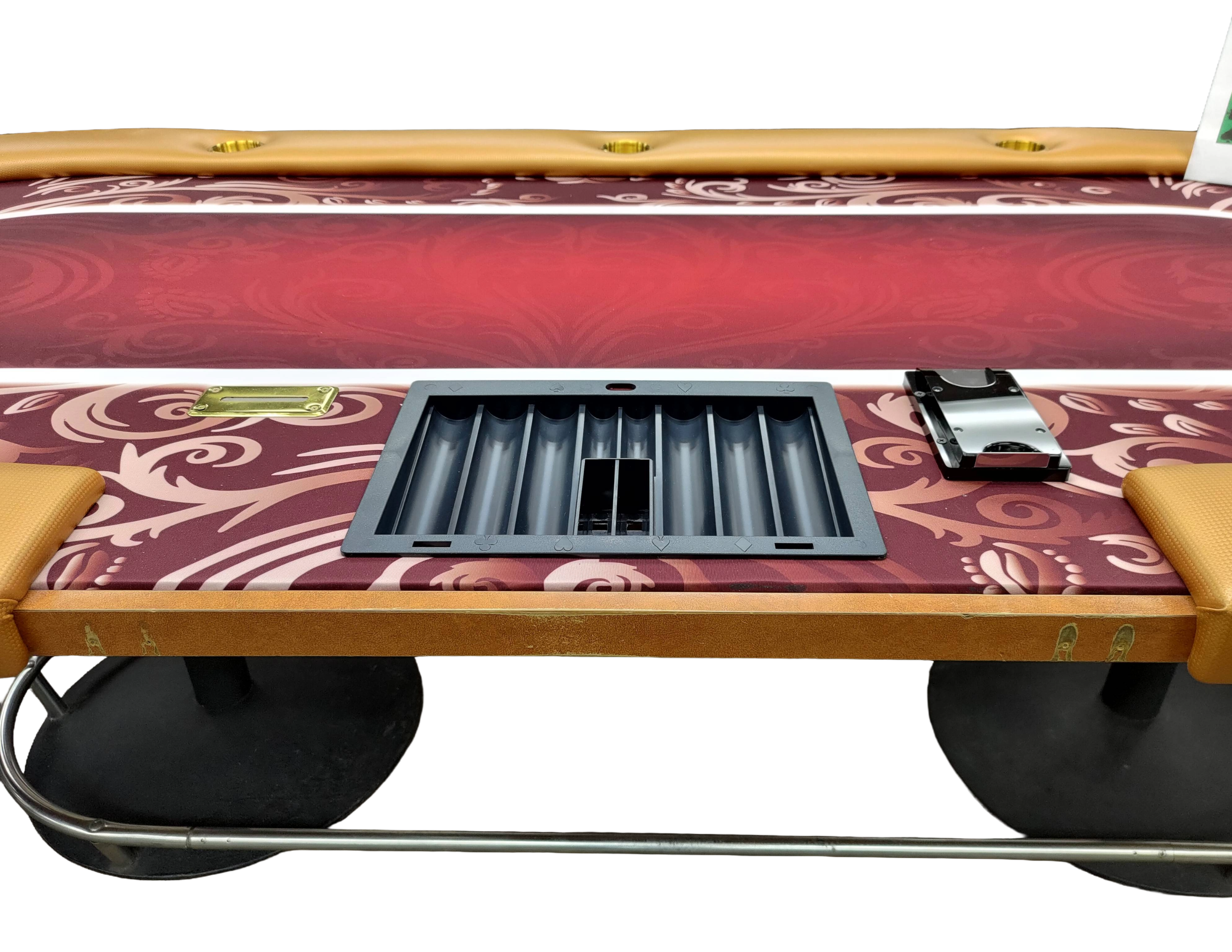 100" Refurbished Casino Poker Table with Dealer Position and Pedestal Legs