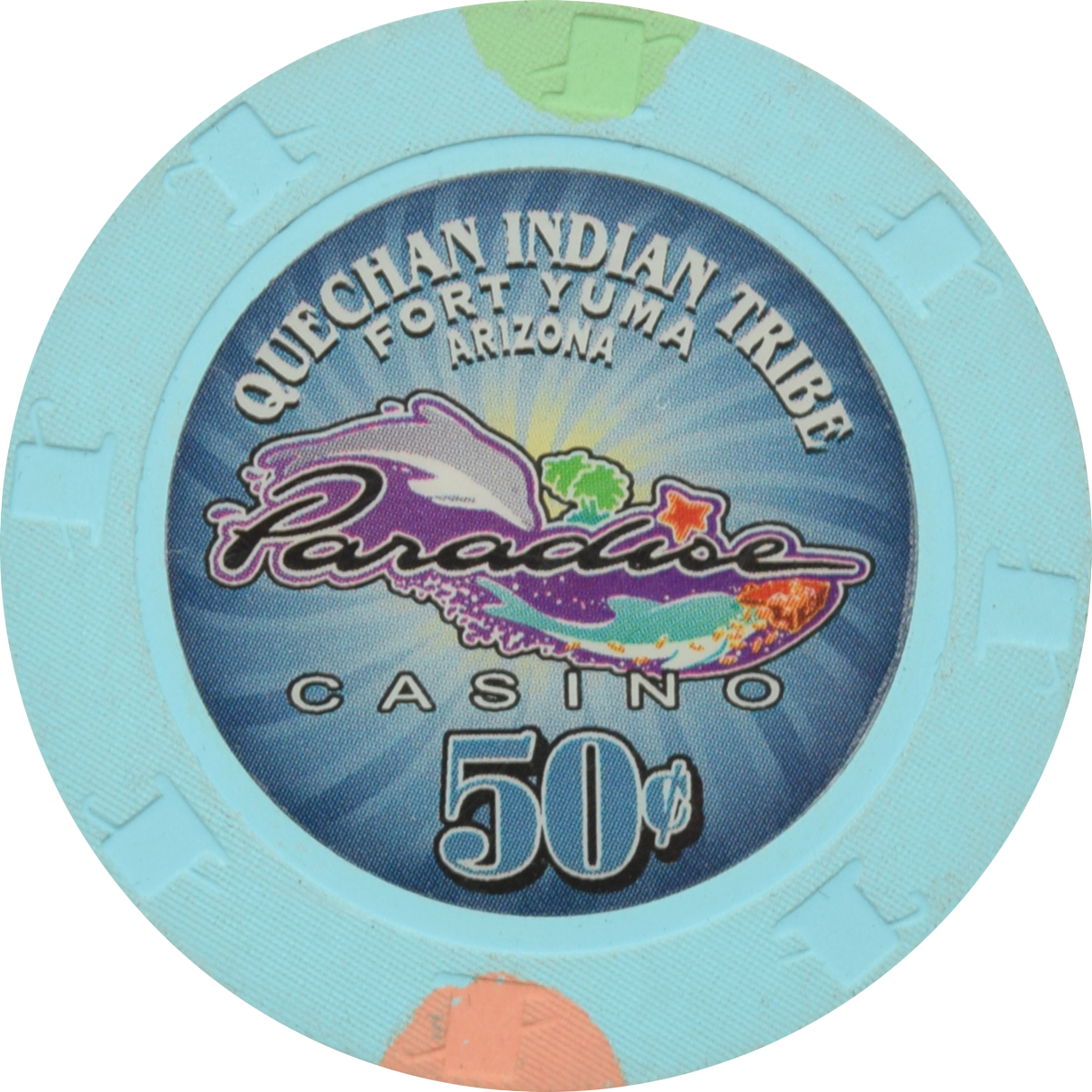 Paradise Casino Yuma Arizona 50 Cent Lt Blue Chip