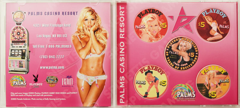 Palms Playboy Set of 5 $5 Pamela Anderson Casino Chips CD Set