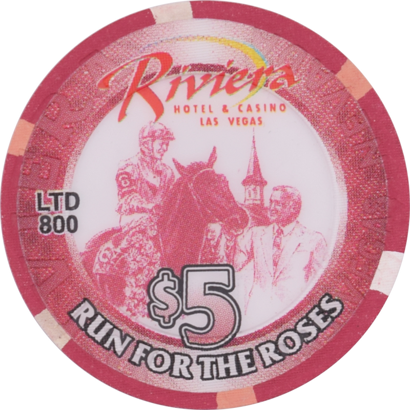Riviera Casino Las Vegas Nevada $5 Run for the Roses Chip 2001