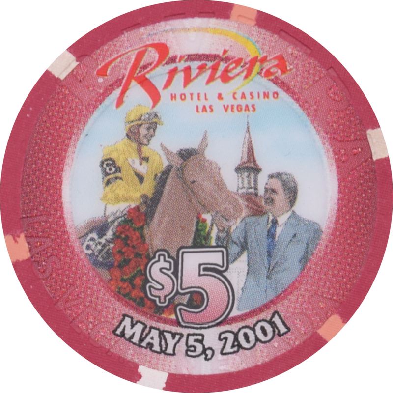 Riviera Casino Las Vegas Nevada $5 Run for the Roses Chip 2001