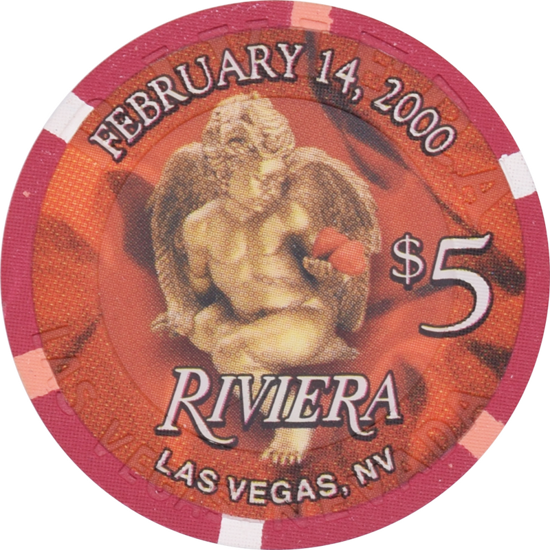 Riviera Casino Las Vegas Nevada $5 Valentine's Day Chip 2000
