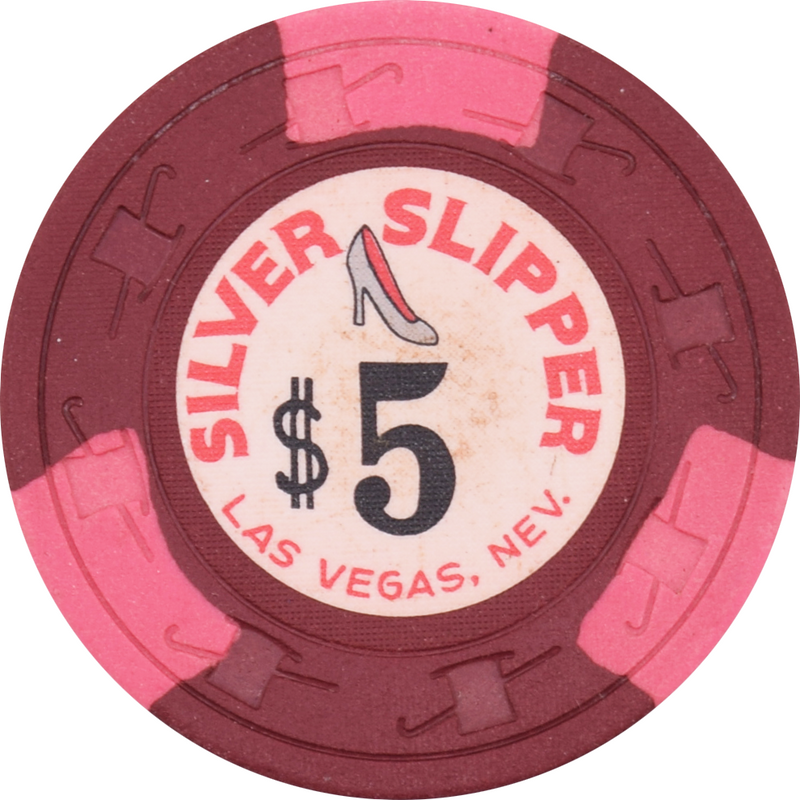 Silver Slipper Casino Las Vegas Nevada $5 with Dollar Sign Chip 1960