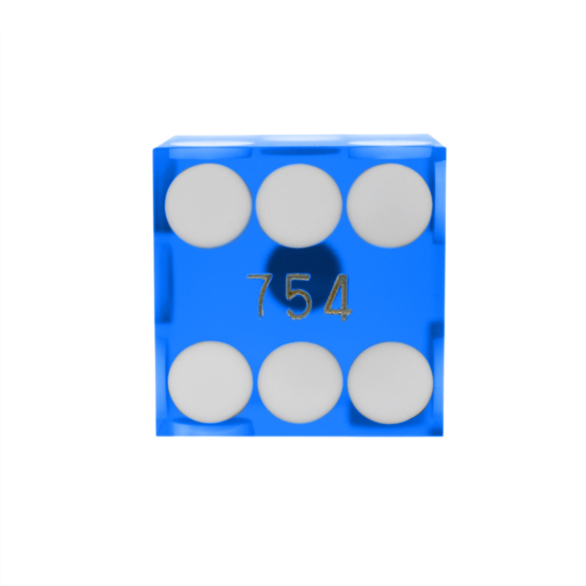 Blue Casino Dice Precision Cut, Stick of 5 Serialized