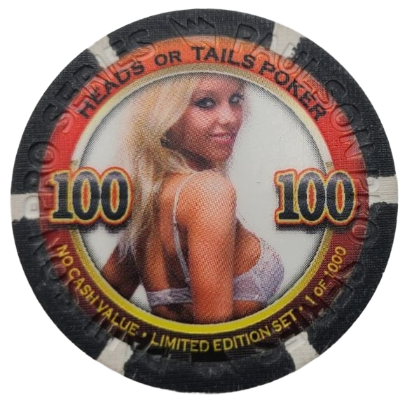 Heads or Tails Poker No Cash Value 100 Chip Paulson 41mm