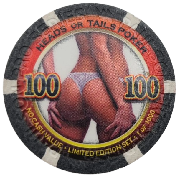 Heads or Tails Poker No Cash Value 100 Chip Paulson 41mm