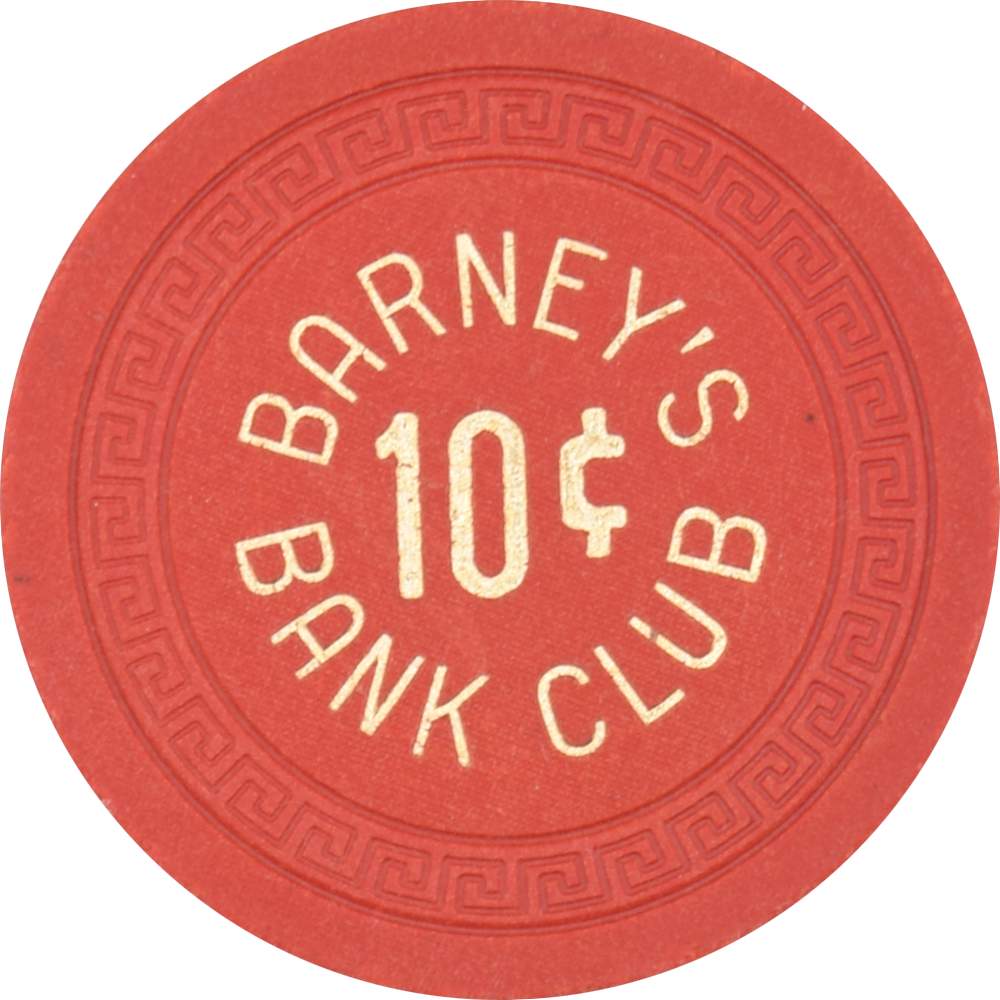 Bank Club Barney's Casino Fallon Nevada 10 Cent Chip 1965