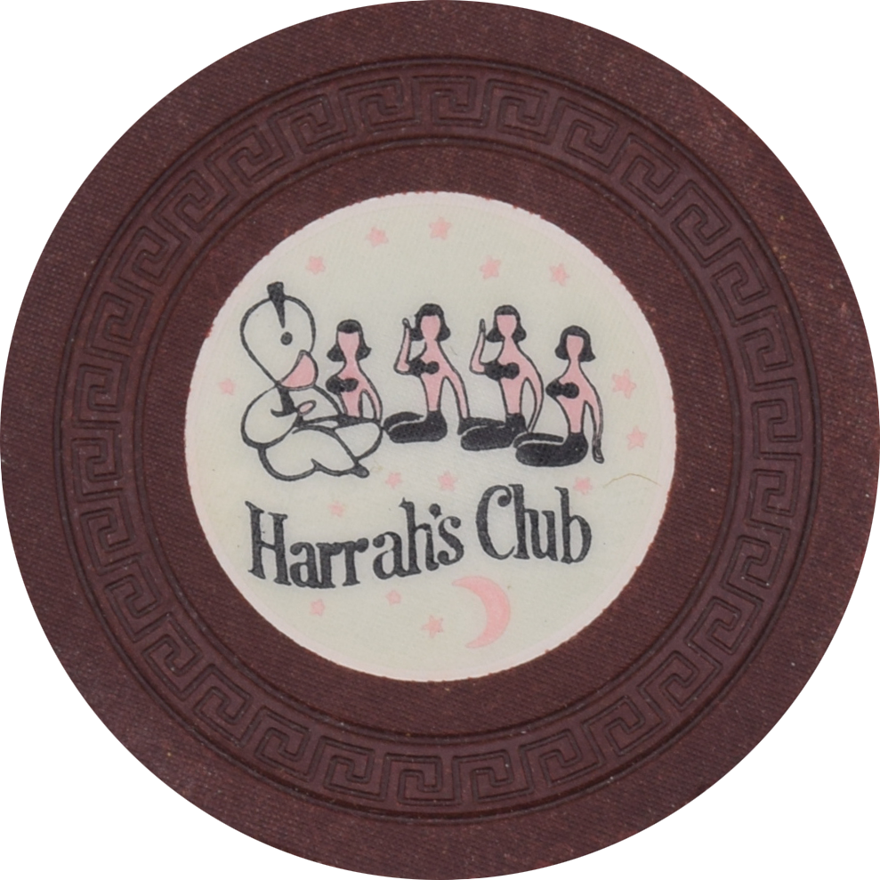 Harrah's Casino Reno/Tahoe Nevada Brown Cream Roulette Chip 1956