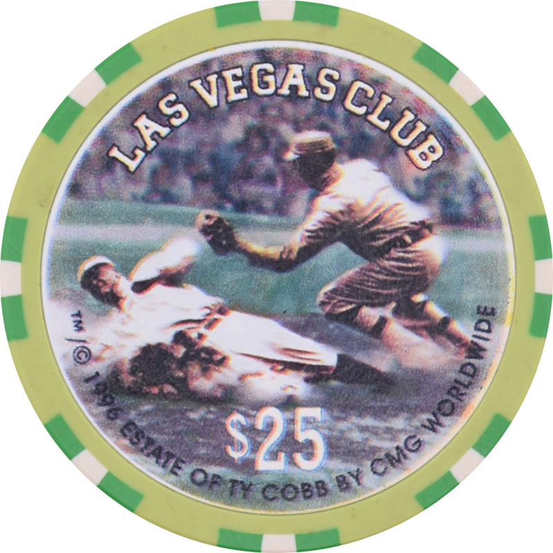 Las Vegas Club Casino Las Vegas Nevada $25 Ty Cobb Chip 1996