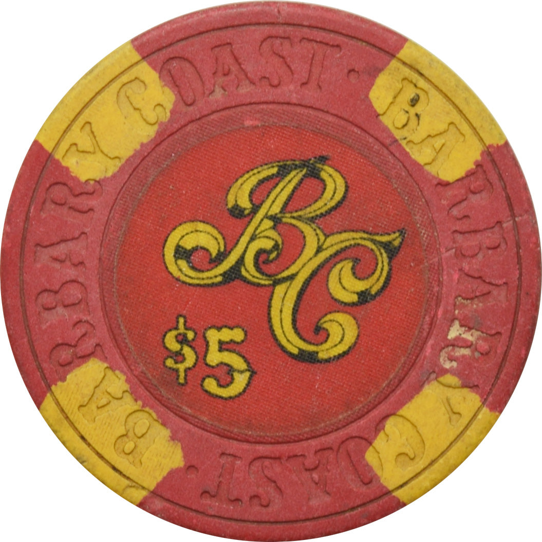 Barbary Coast Casino Las Vegas Nevada $5 Chip 1979