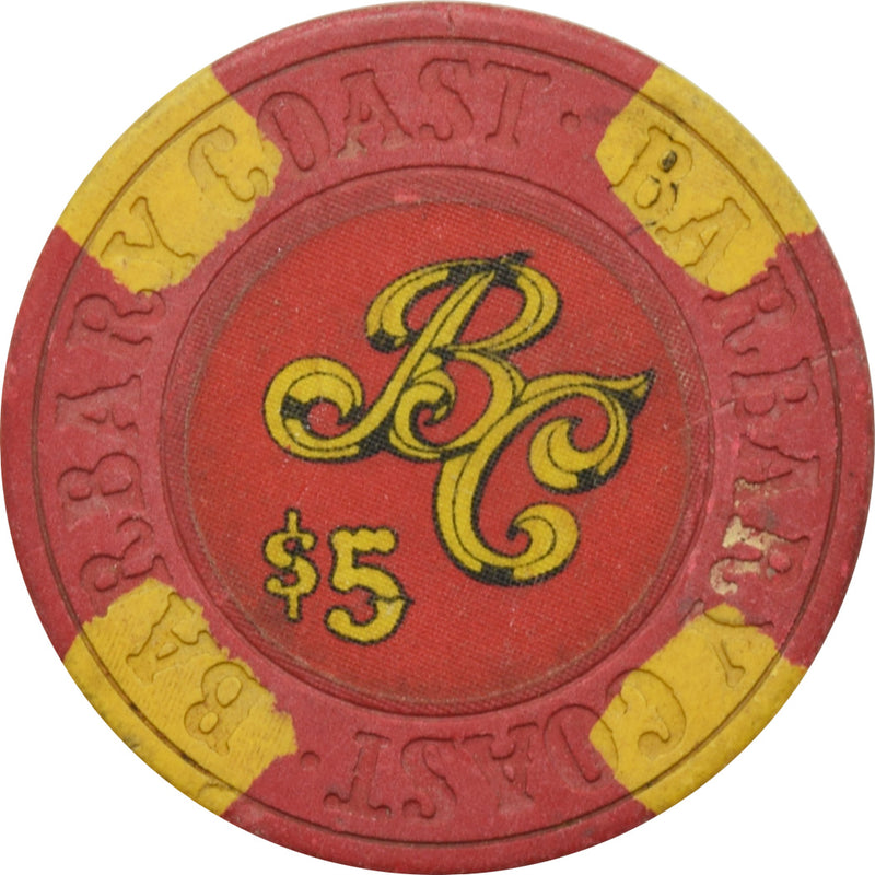 Barbary Coast Casino Las Vegas Nevada $5 Chip 1979