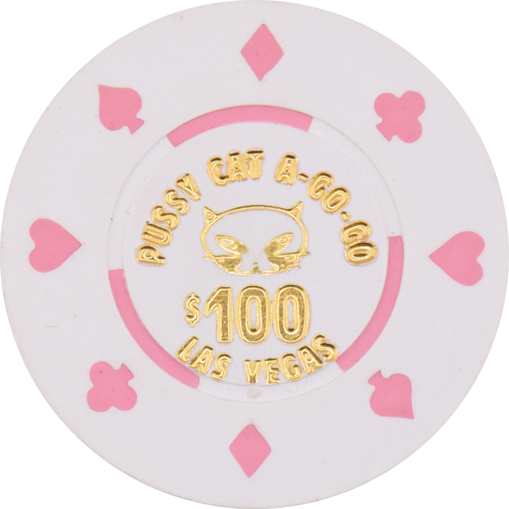 Pussycat a' Go-Go Casino Las Vegas Nevada $100 Hot Stamp Chip