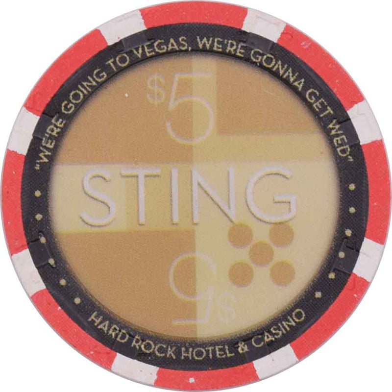 Hard Rock Casino Las Vegas Nevada $5 Sting (Brand New Day) - 5 Pips Chip 2004