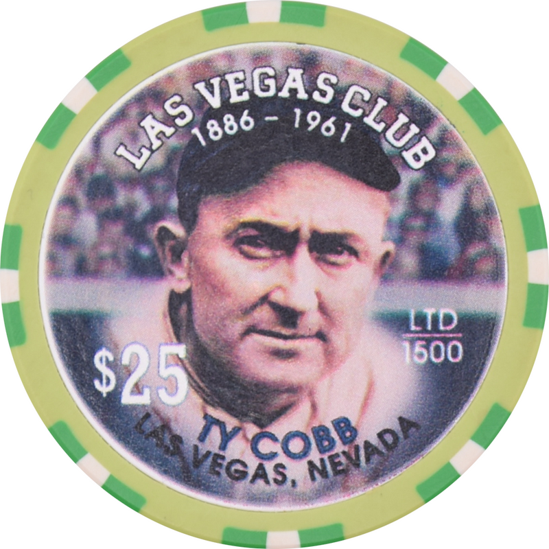 Las Vegas Club Casino Las Vegas Nevada $25 Ty Cobb Chip 1996