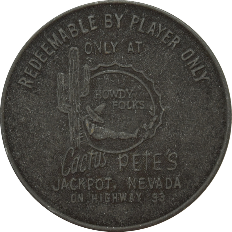 Cactus Pete's Casino Jackpot Nevada $1 Token 1965