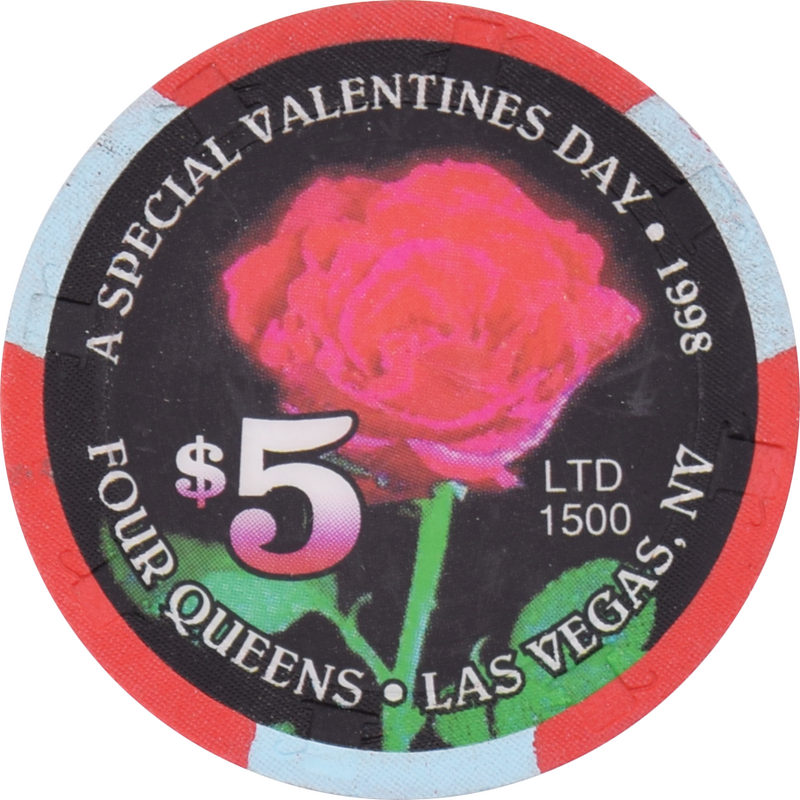 Four Queens Casino Las Vegas Nevada $5 Valentine's Day Chip 1998