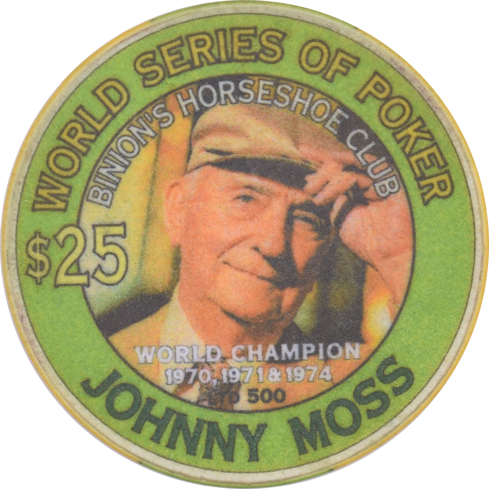 Horseshoe Club (Binion's) Casino Las Vegas Nevada $25 Johnny Moss Chip 1999