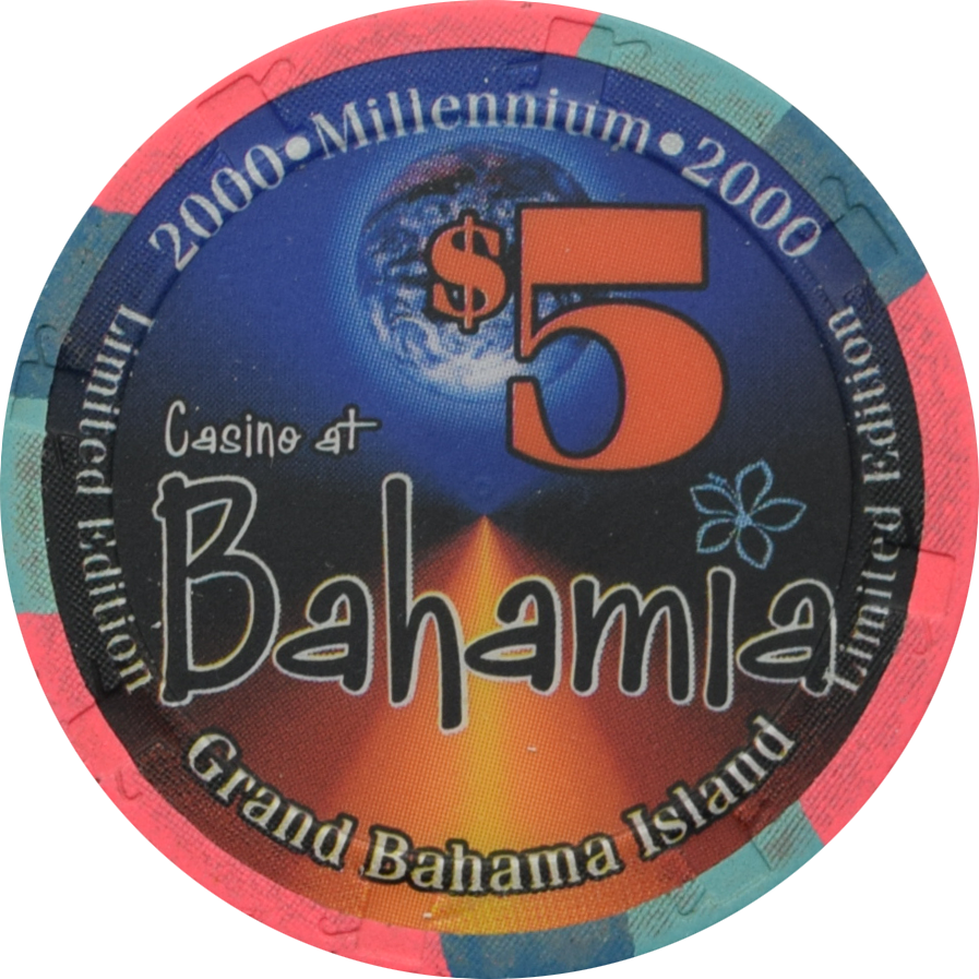 Bahamia Casino Freeport Bahamas $5 Millennium Chip