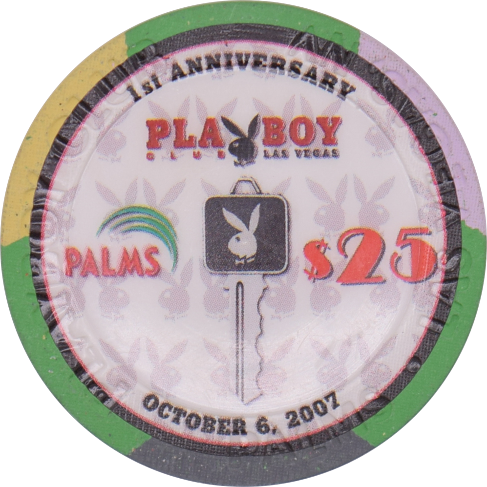 Palms Playboy Club Casino Las Vegas Nevada $25 Playboy Club 1st Anniversary Chip 2007