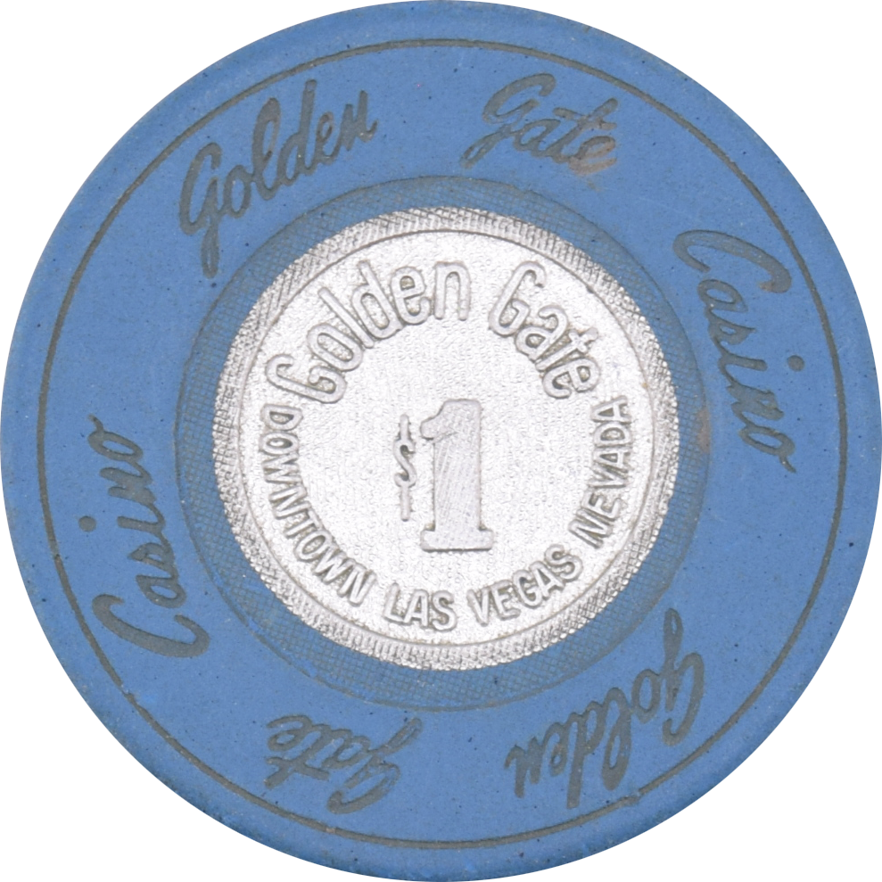 Golden Gate Casino Las Vegas Nevada $1 Metal Inlay Chip 1972