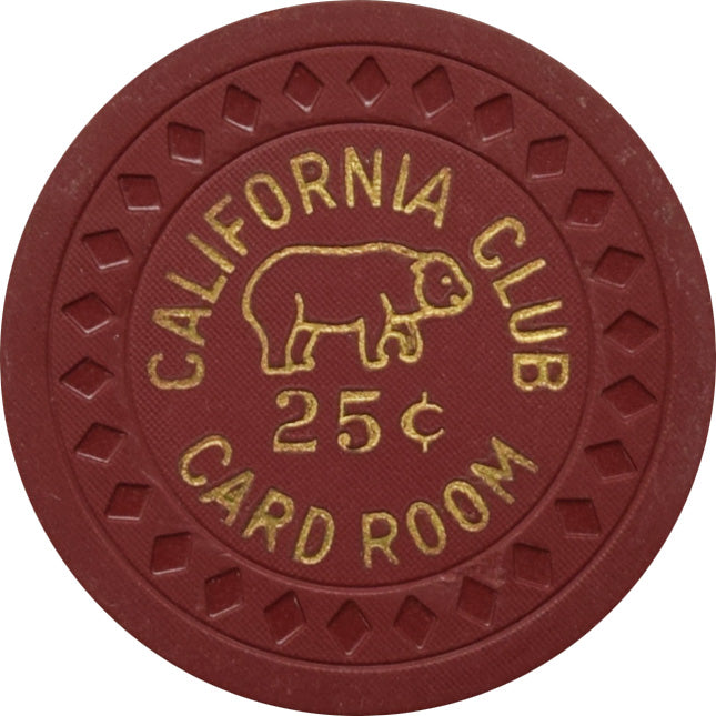 California Club Casino Las Vegas Nevada 25 Cent Chip 1951