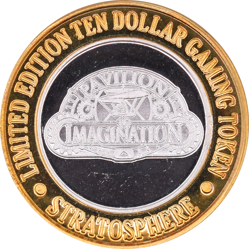 Stratosphere Casino Las Vegas Nevada "Pavilion of Imagination" $10 Silver Strike .999 Fine Silver 1996