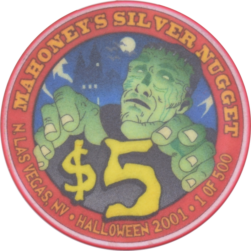 Mahoney's Silver Nugget Casino Las Vegas Nevada $5 Halloween Chip 2001