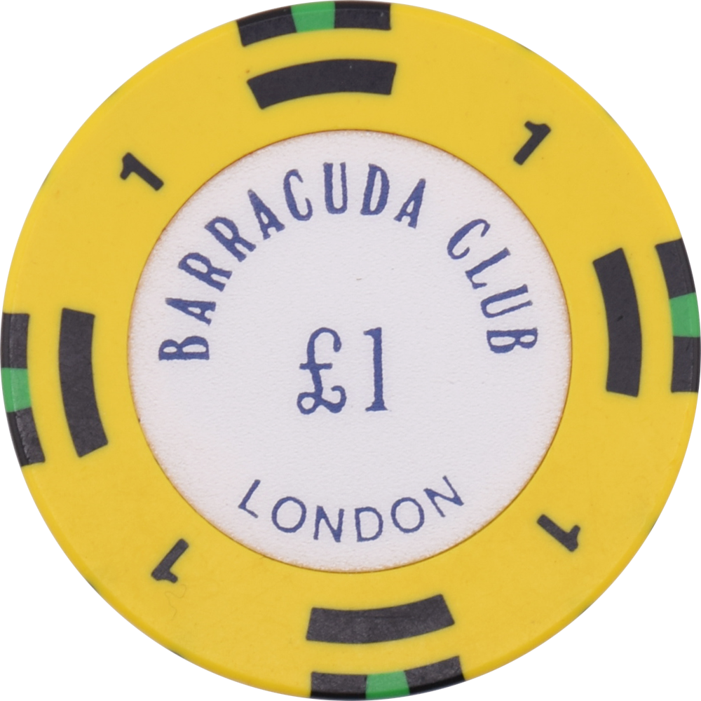 Barracuda Club Casino London United Kingdom UK £1 4Rectl Chip