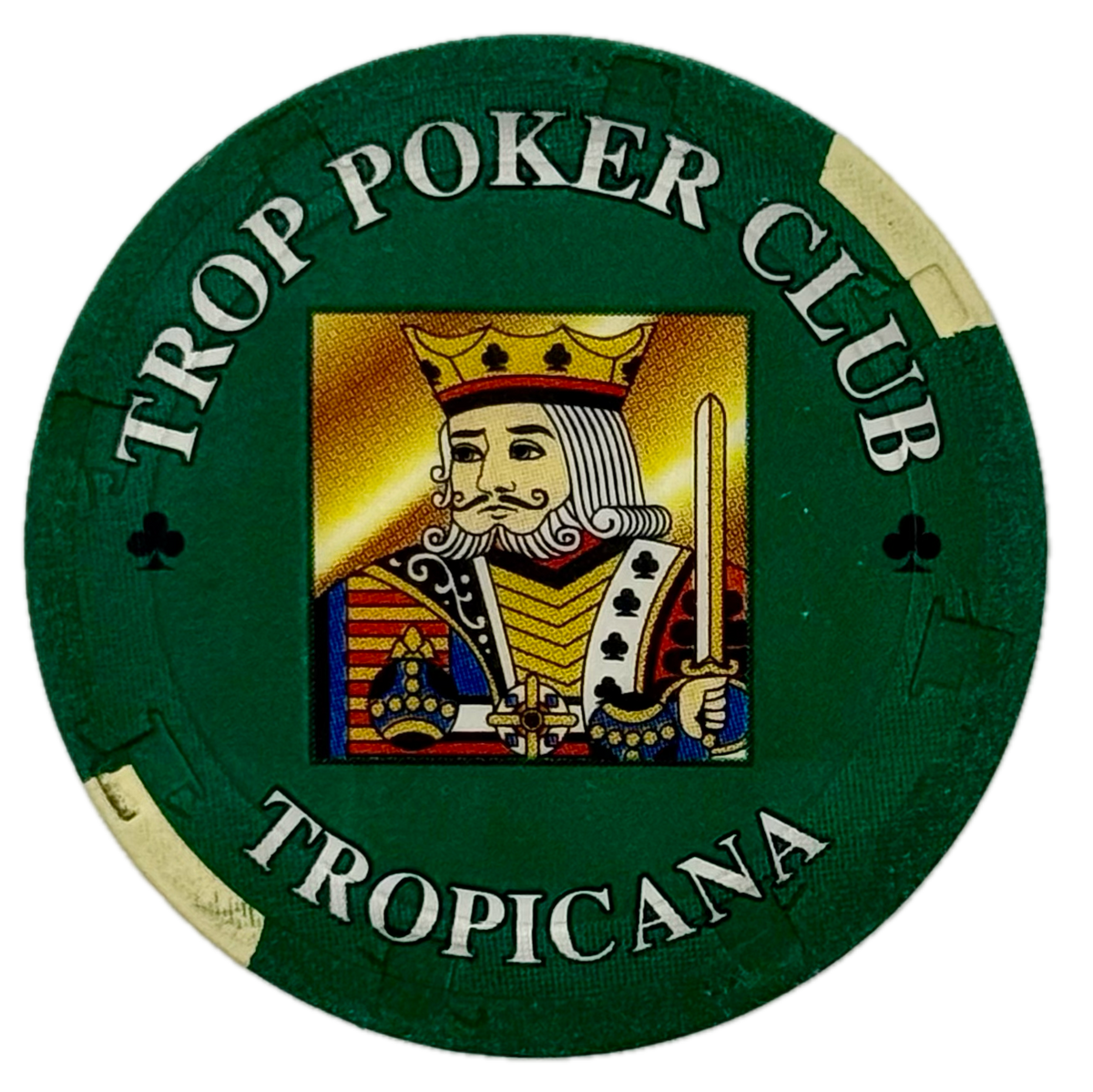 Tropicana Casino Atlantic City NJ Dk Green NCV Poker Club Chip