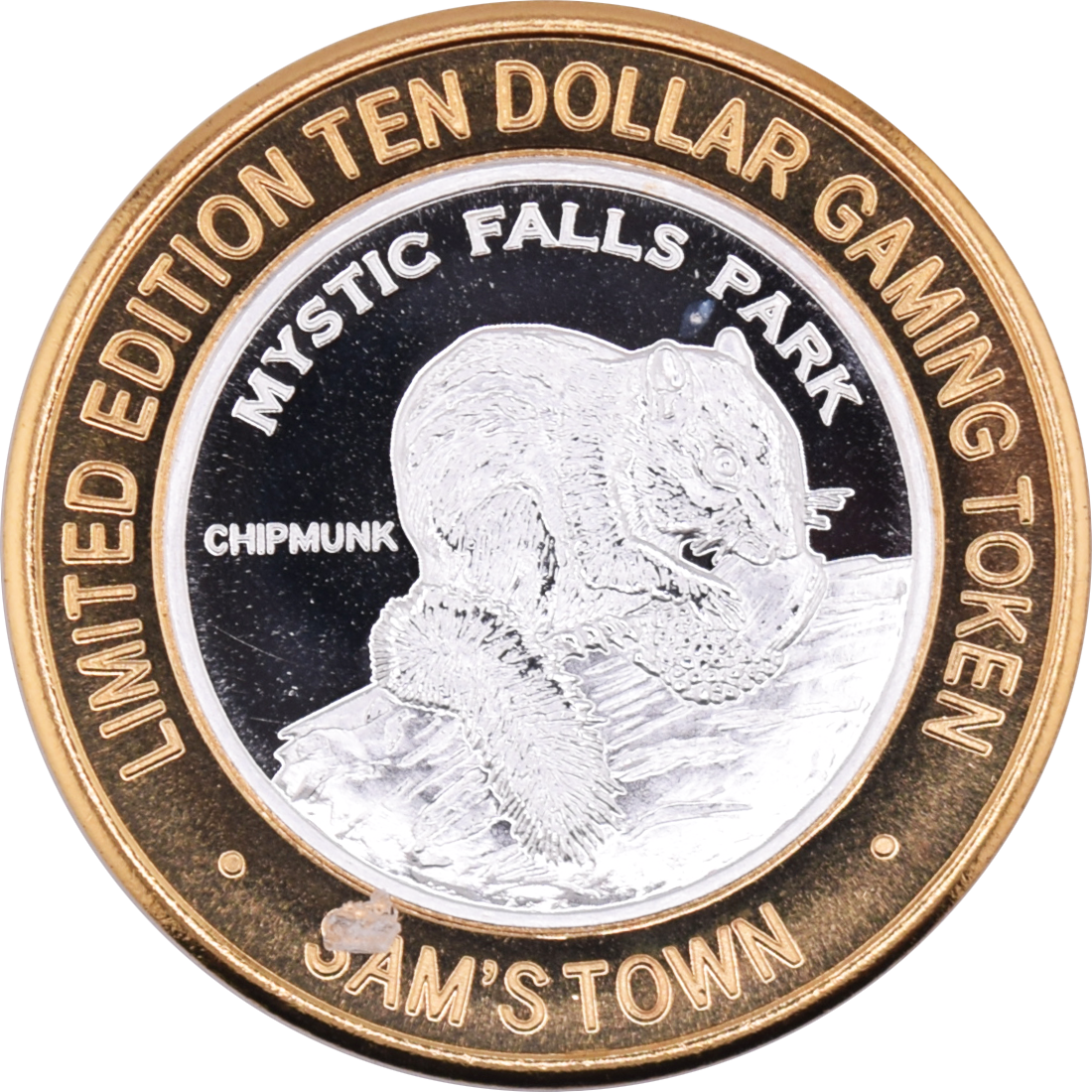 Sam's Town Casino Las Vegas Nevada "Chipmunk" $10 Silver Clad Strike 2009