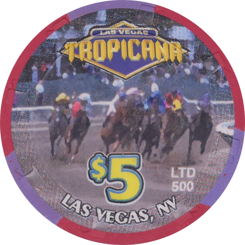 Tropicana Casino Las Vegas Nevada $5 Down the Stretch Chip 2002
