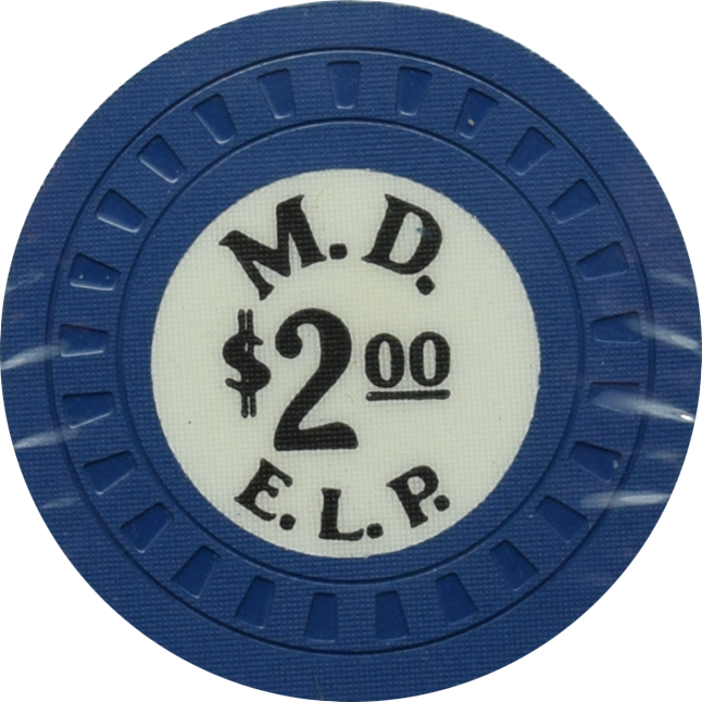 M.D. (Habana-Madrid Casino) Havana Cuba $2 Hub Mold Chip