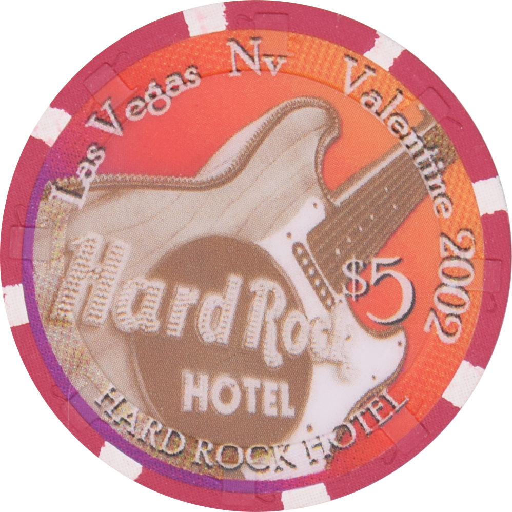 Hard Rock Casino Las Vegas Nevada $5 Valentine's Day Chip 2002