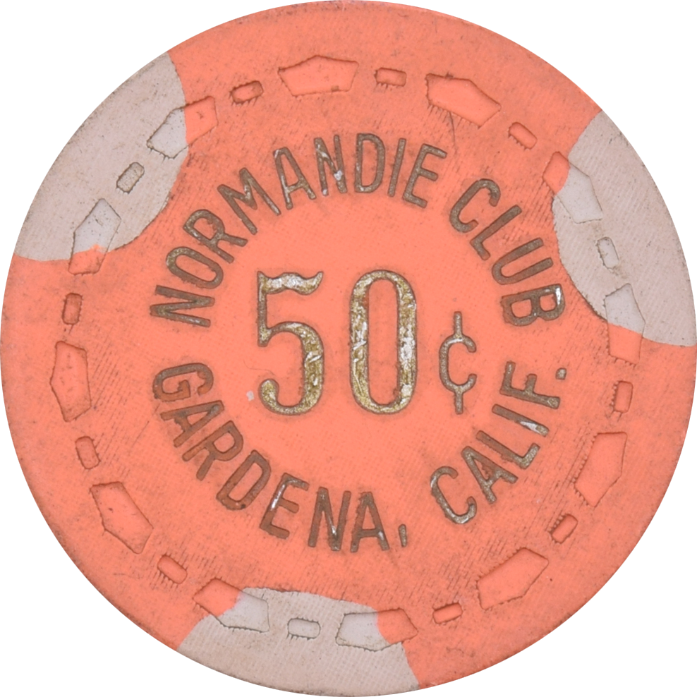 Normandie Club Casino Gardena California 50 Cent Chip