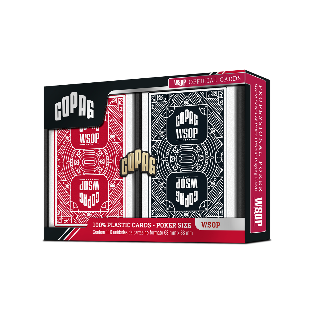 Copag WSOP 100% Plastic Playing Cards - Poker Size (Standard) Jumbo Index Black/Red Double Deck Set