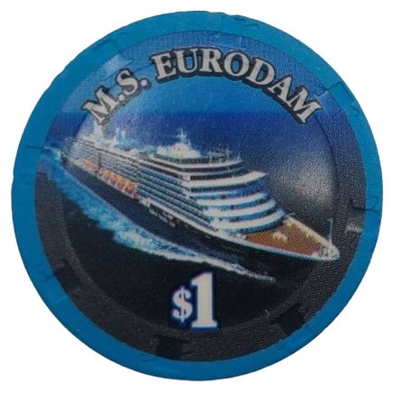 Holland America Cruise Line $1 Casino Chip M.S. Eurodam Ship