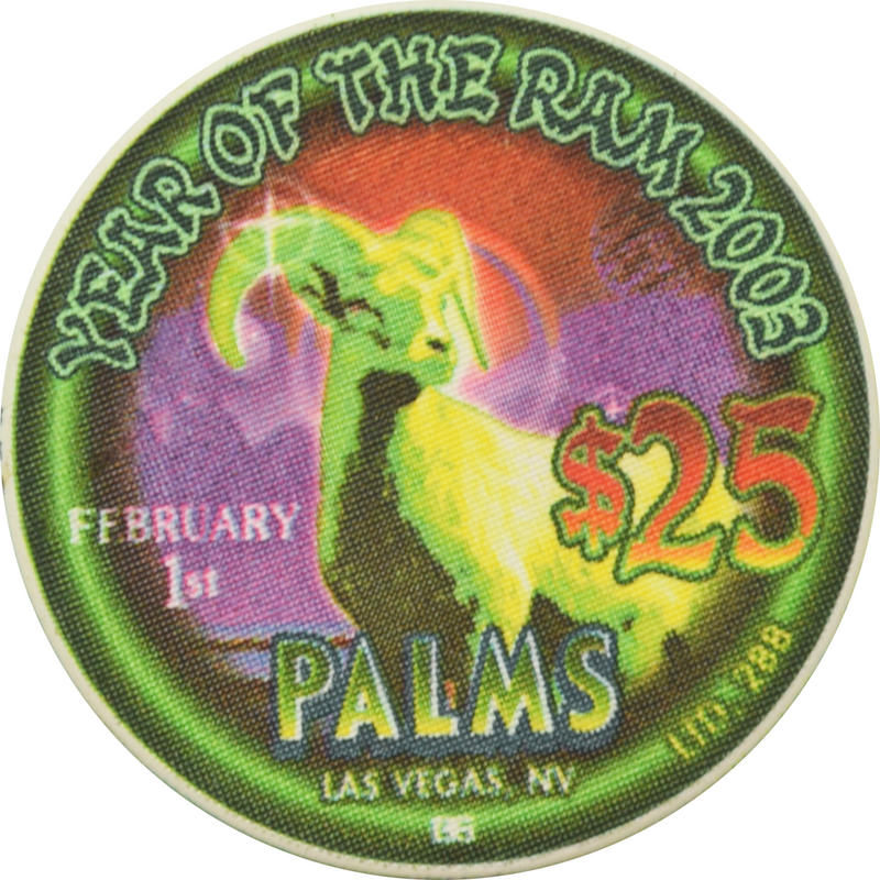Palms Casino Resort Las Vegas Nevada $25 Year of the Ram Chip 2003