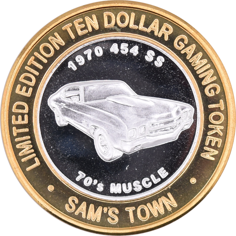 Sam's Town Las Vegas "1970 454 SS Car" $10 Silver Clad Strike 2012