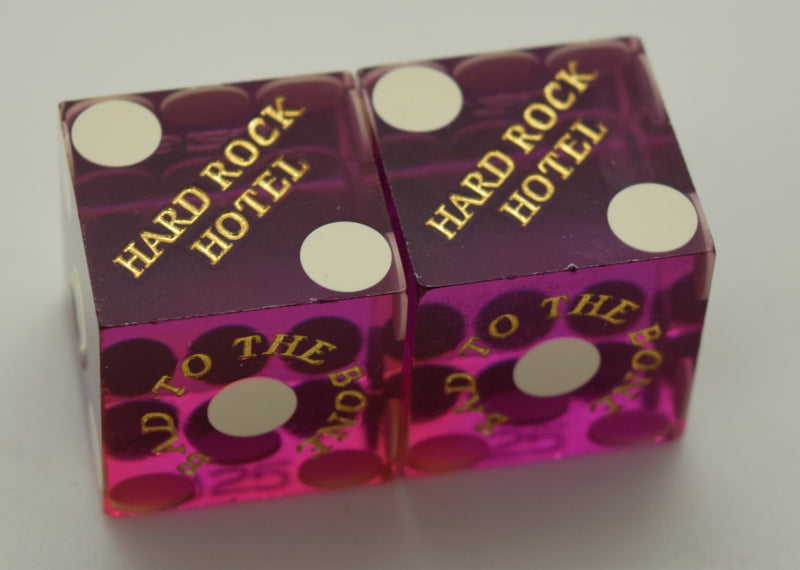 Hard Rock Used Casino Dice Las Vegas Nevada 1990's Matching Numbers