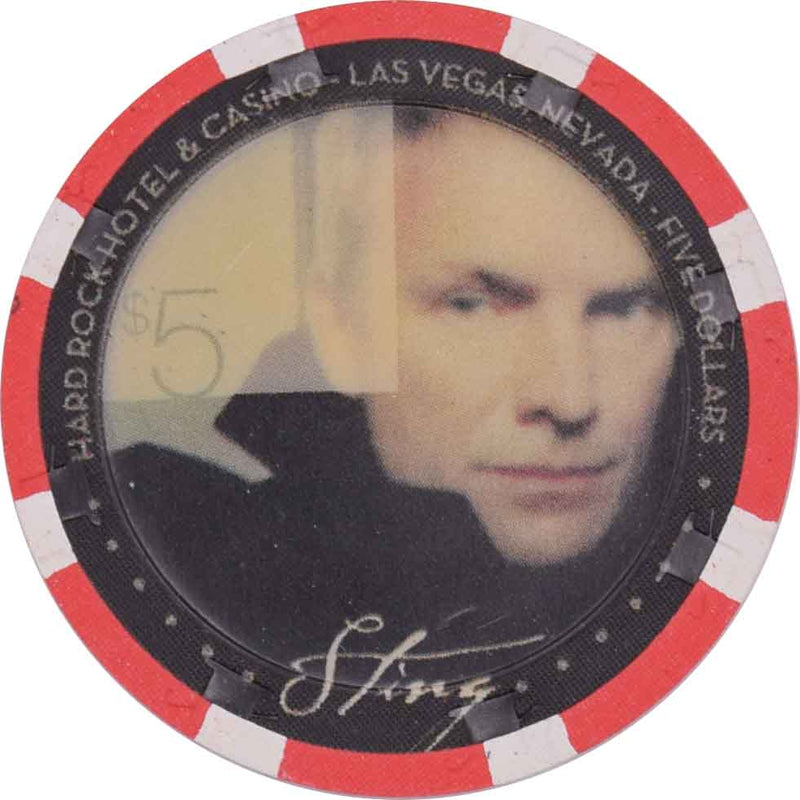 Hard Rock Casino Las Vegas Nevada $5 Sting (Brand New Day) - 4 Pips Chip 2004