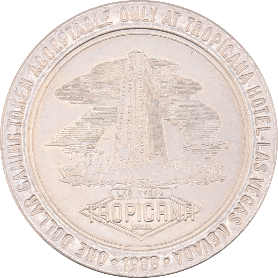 Tropicana Casino Las Vegas Nevada $1 Token 1988